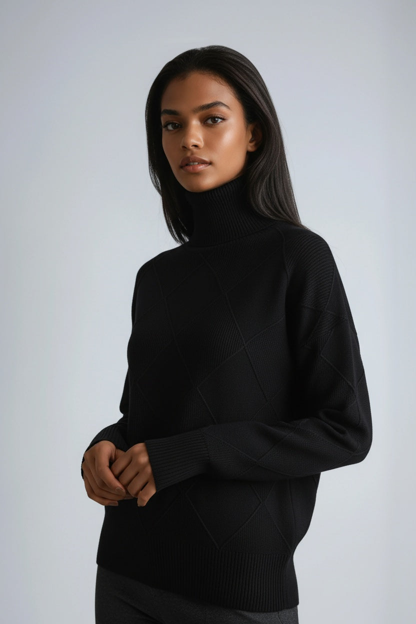 KNITTED WOOL TURTLENECK JUMPER