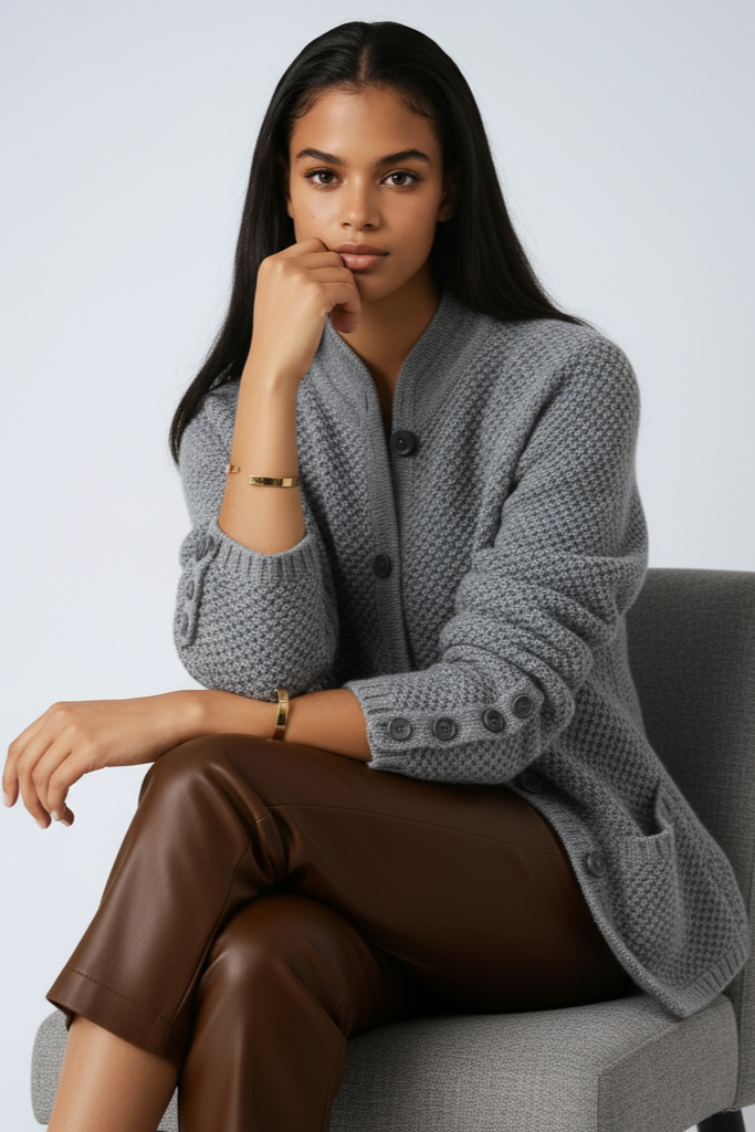 WOOL CARDIGAN | BUTTON FRONT KNIT JACKET