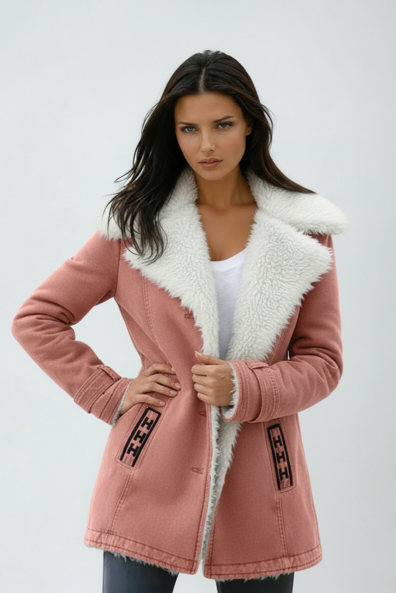 SUEDE WOOL WINTER COAT – WARM LINING