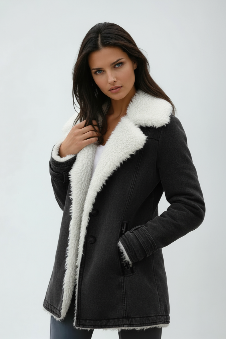 SUEDE WOOL WINTER COAT – WARM LINING