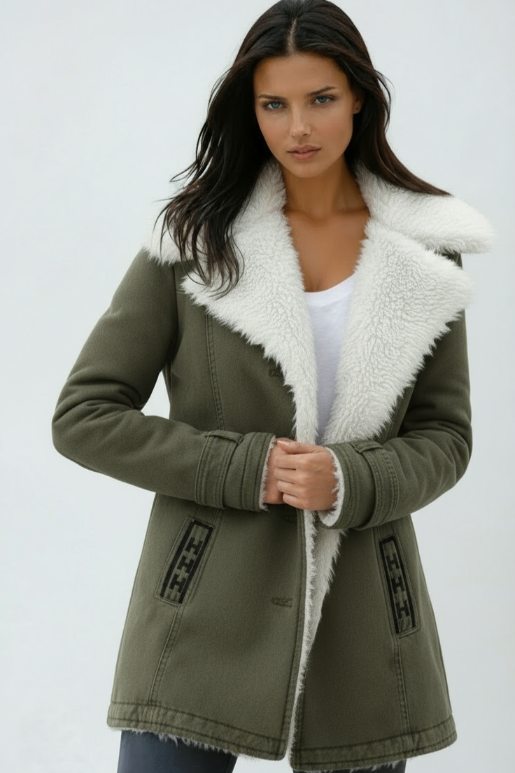 SUEDE WOOL WINTER COAT – WARM LINING
