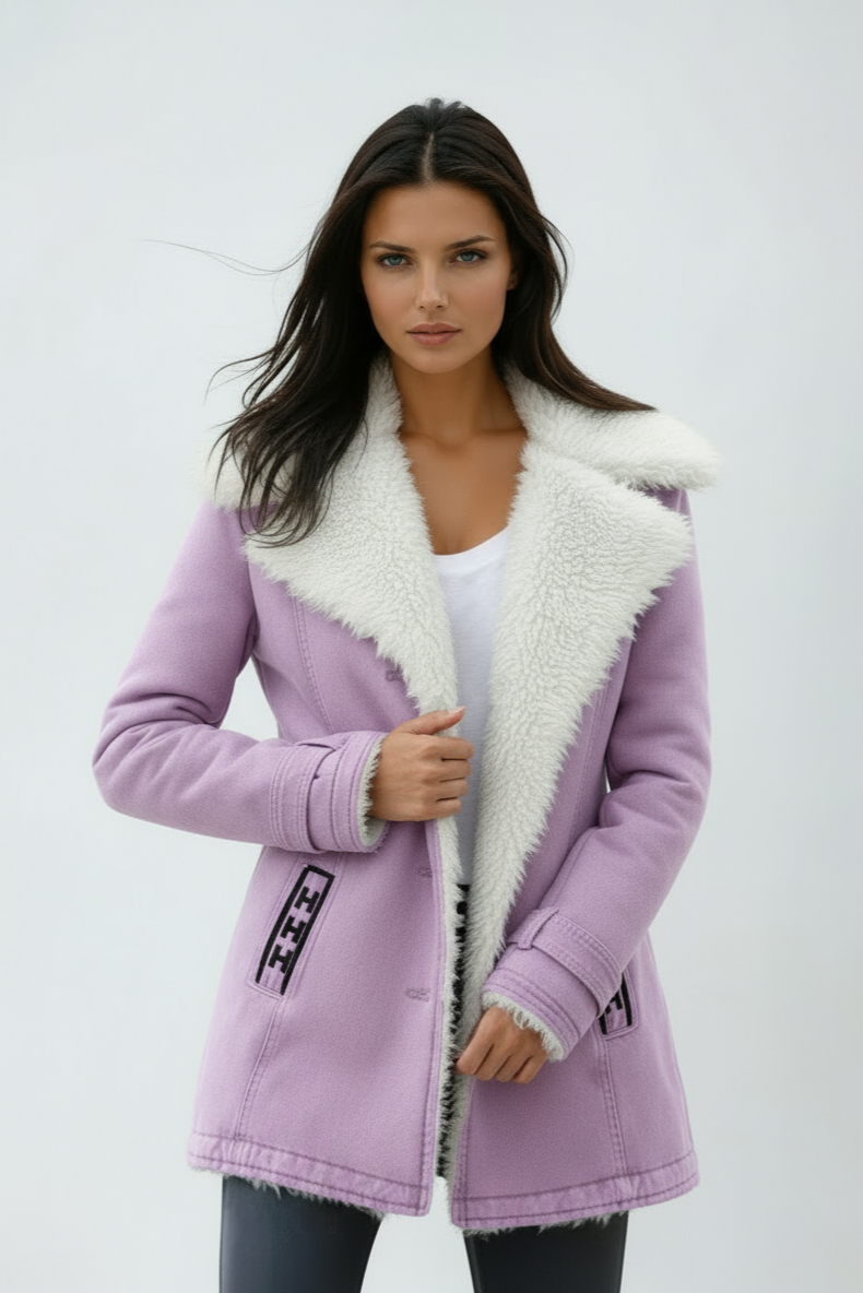 SUEDE WOOL WINTER COAT – WARM LINING