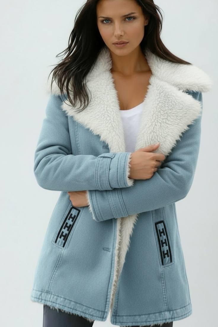 SUEDE WOOL WINTER COAT – WARM LINING