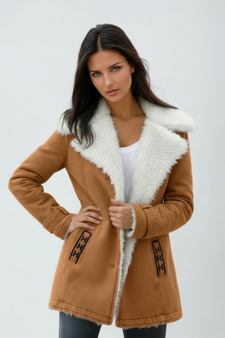 SUEDE WOOL WINTER COAT – WARM LINING