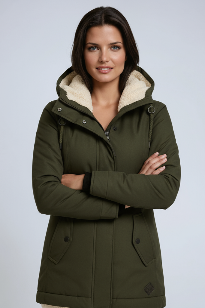 PARKA COAT | WINTER JACKET WITH FLEECE HOOD