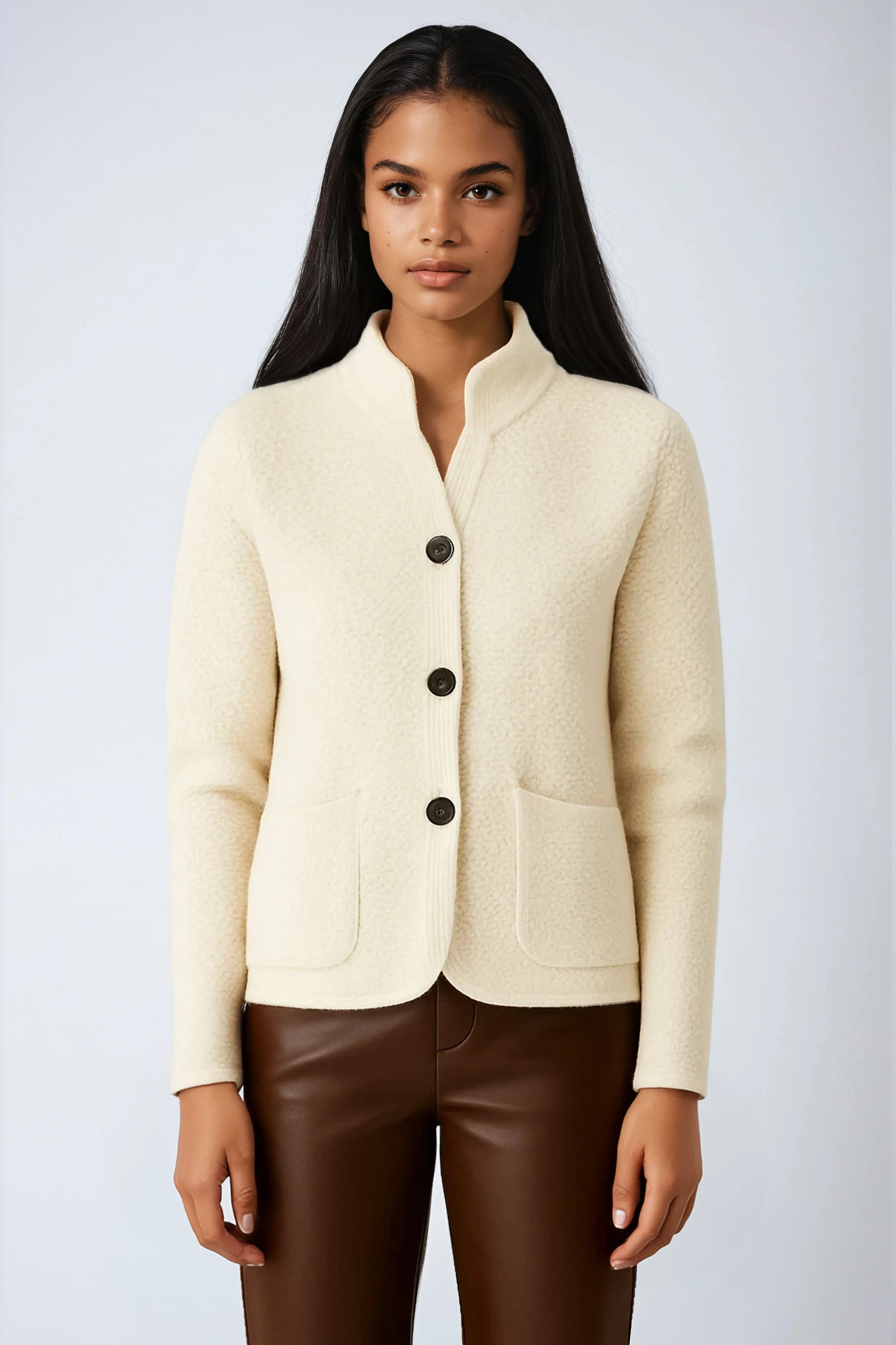 WOOL CARDIGAN | BUTTON FRONT KNIT JACKET