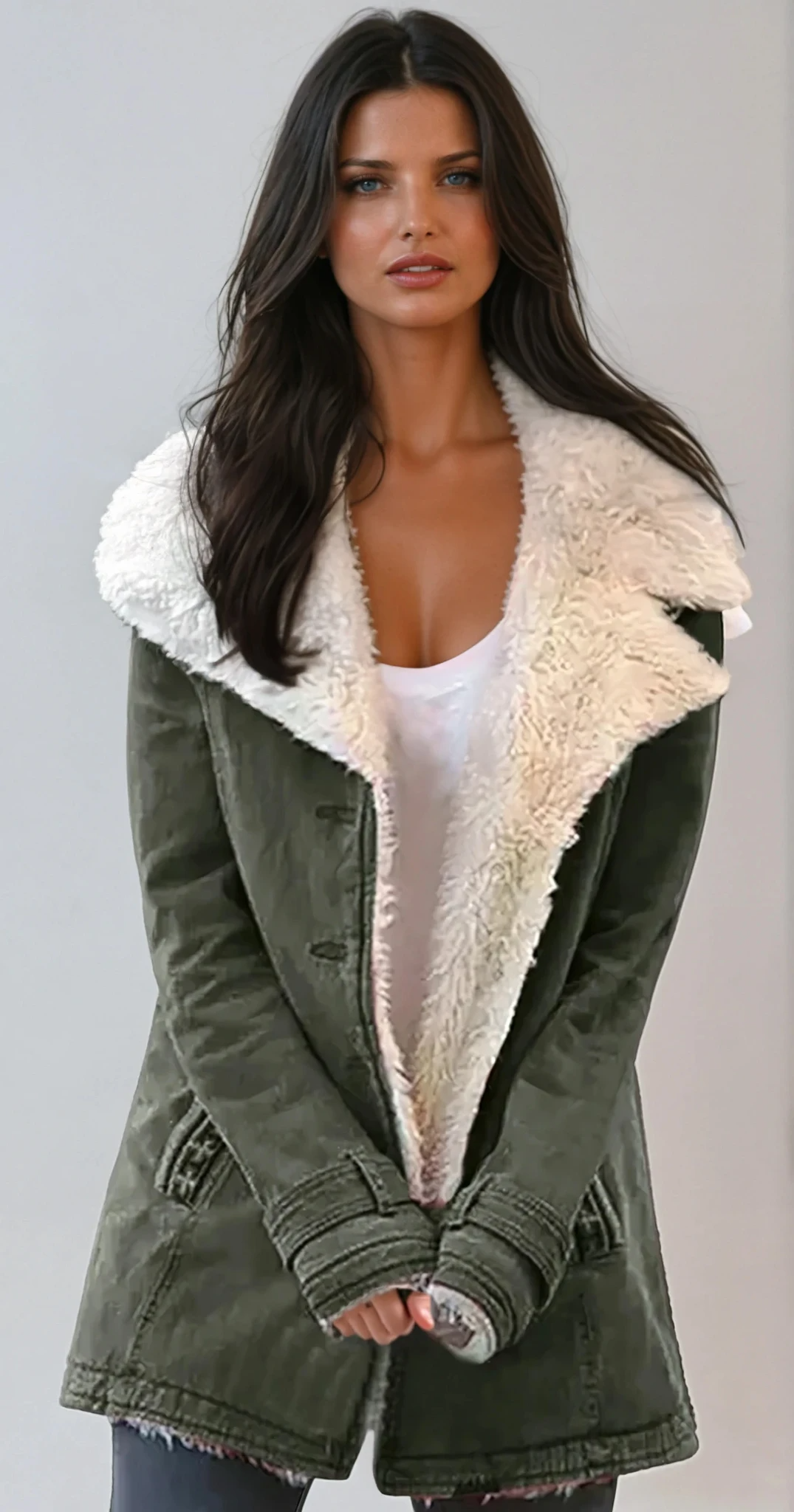 SUEDE WOOL WINTER COAT – WARM LINING