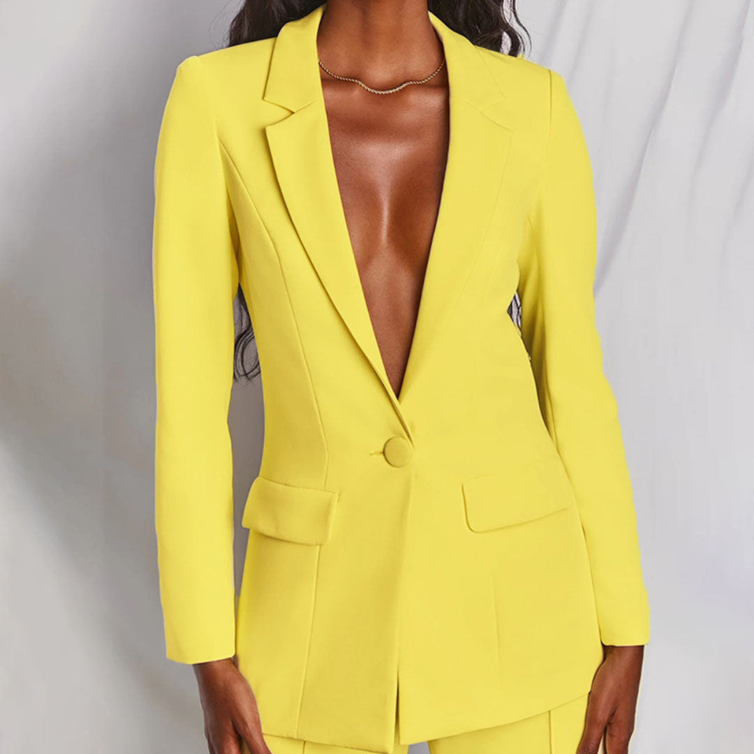 ELEGANT BLAZER AND WIDE LEG TROUSERS SET