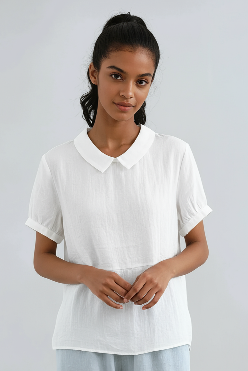 SOFT CHARM | PETER PAN COLLAR BLOUSE
