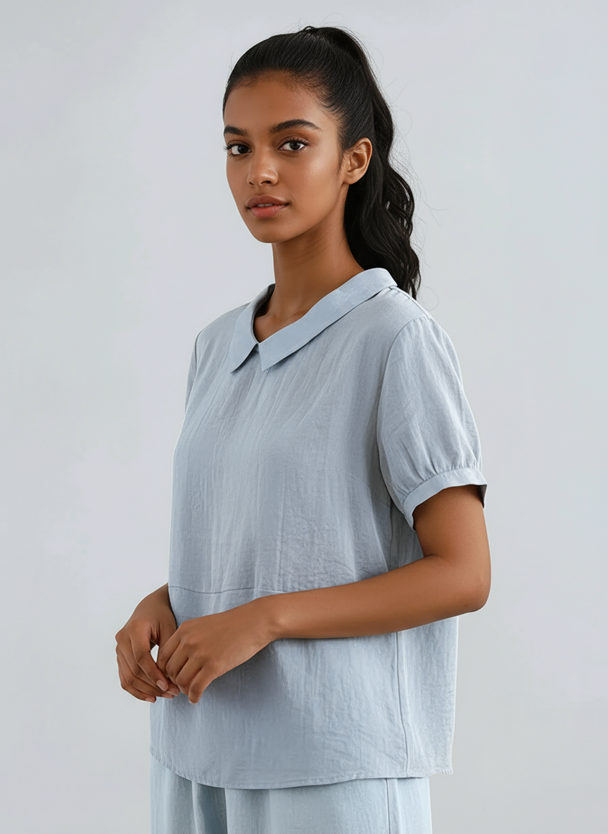 SOFT CHARM | PETER PAN COLLAR BLOUSE
