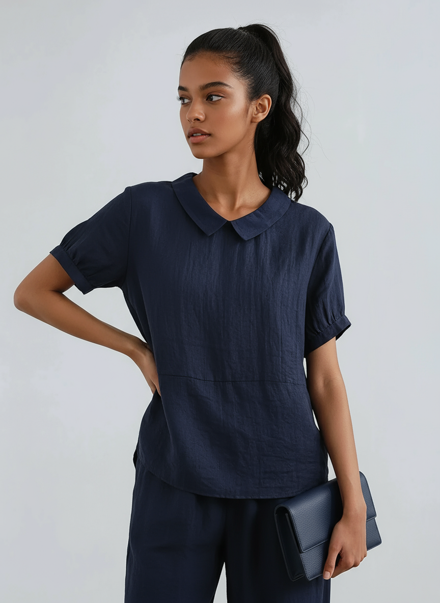 SOFT CHARM | PETER PAN COLLAR BLOUSE
