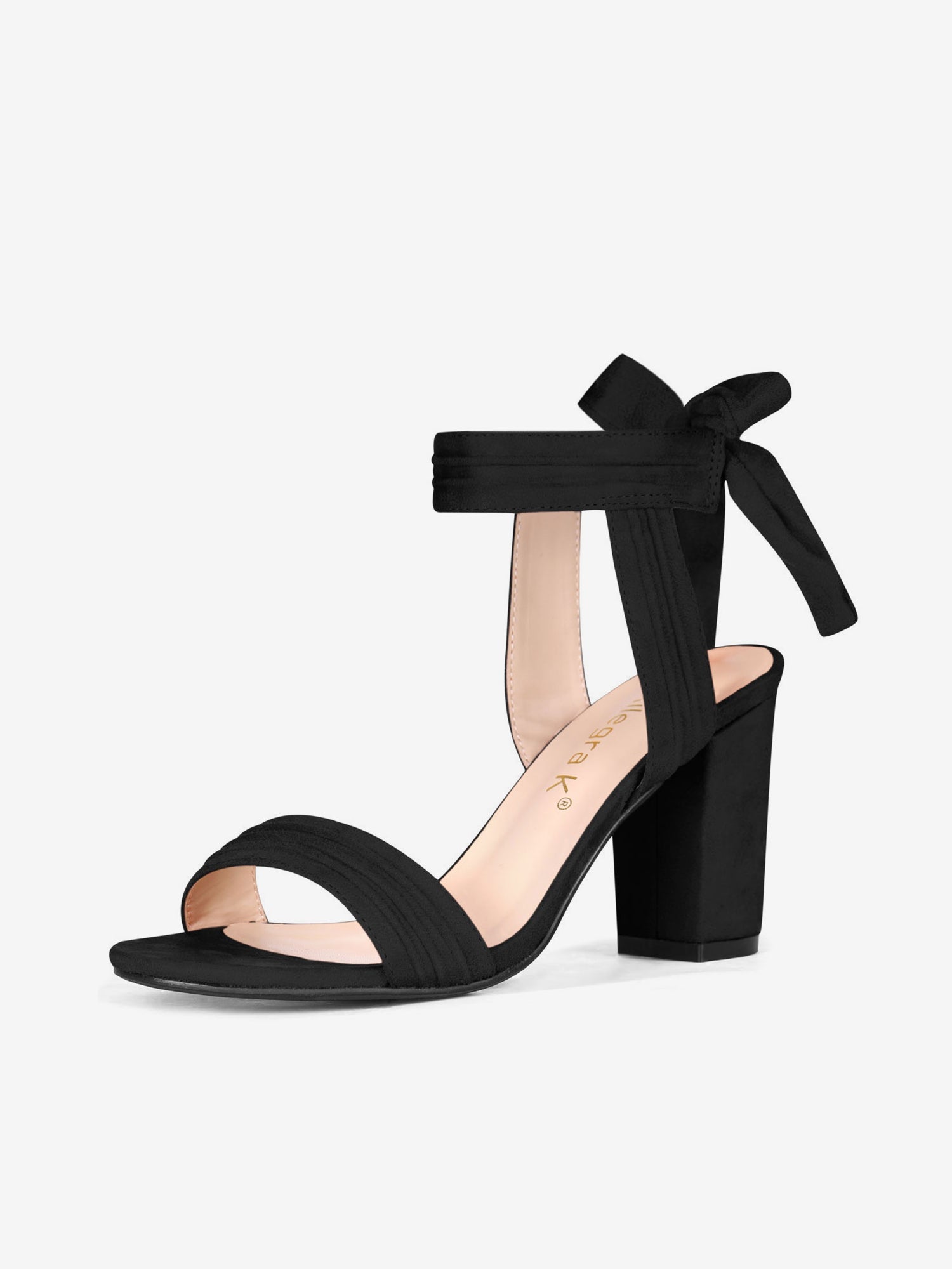 BLOCK HEEL PUMPS | OPEN TOE ANKLE STRAP WITH BOW DETAIL