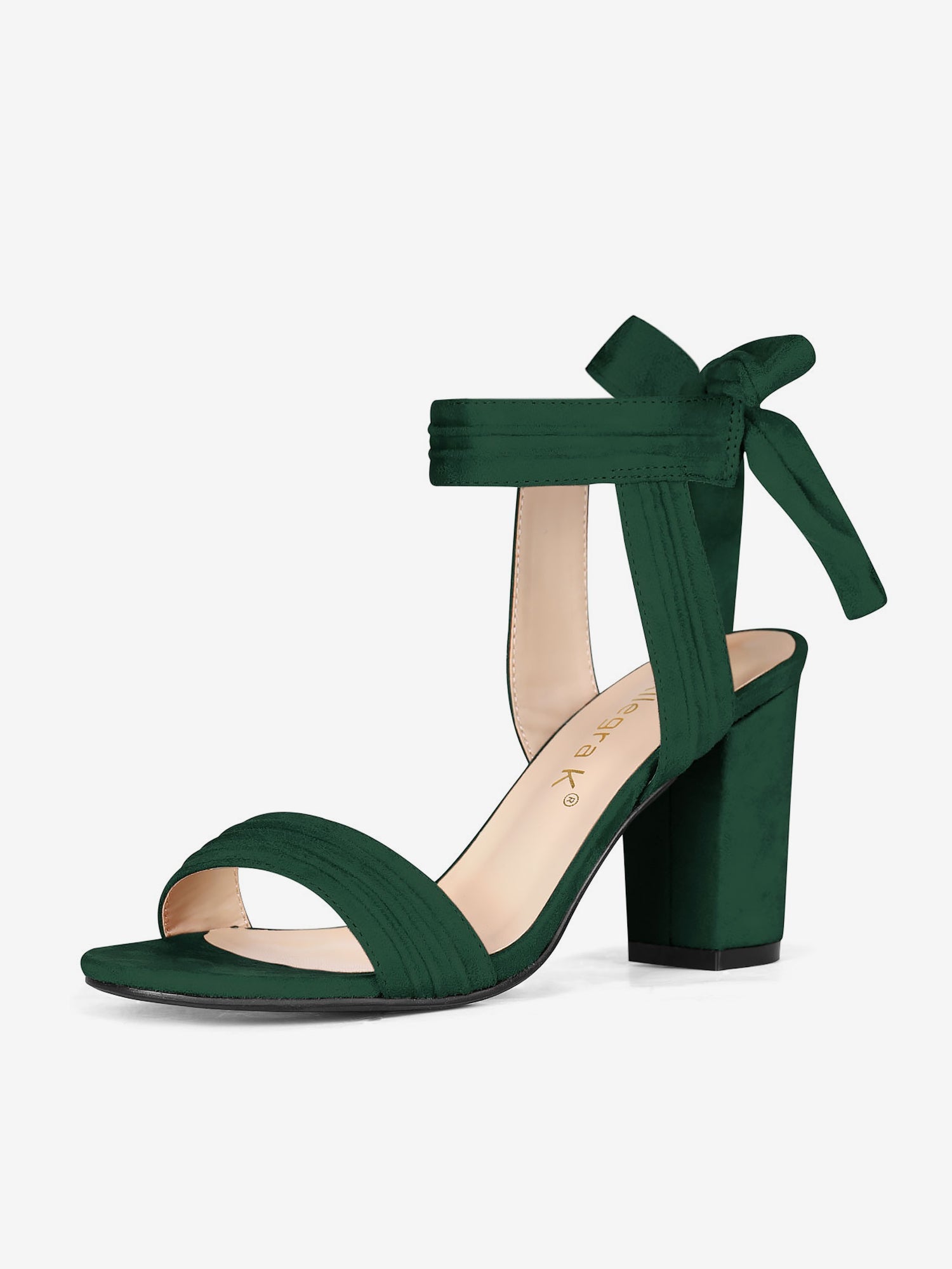 BLOCK HEEL PUMPS | OPEN TOE ANKLE STRAP WITH BOW DETAIL