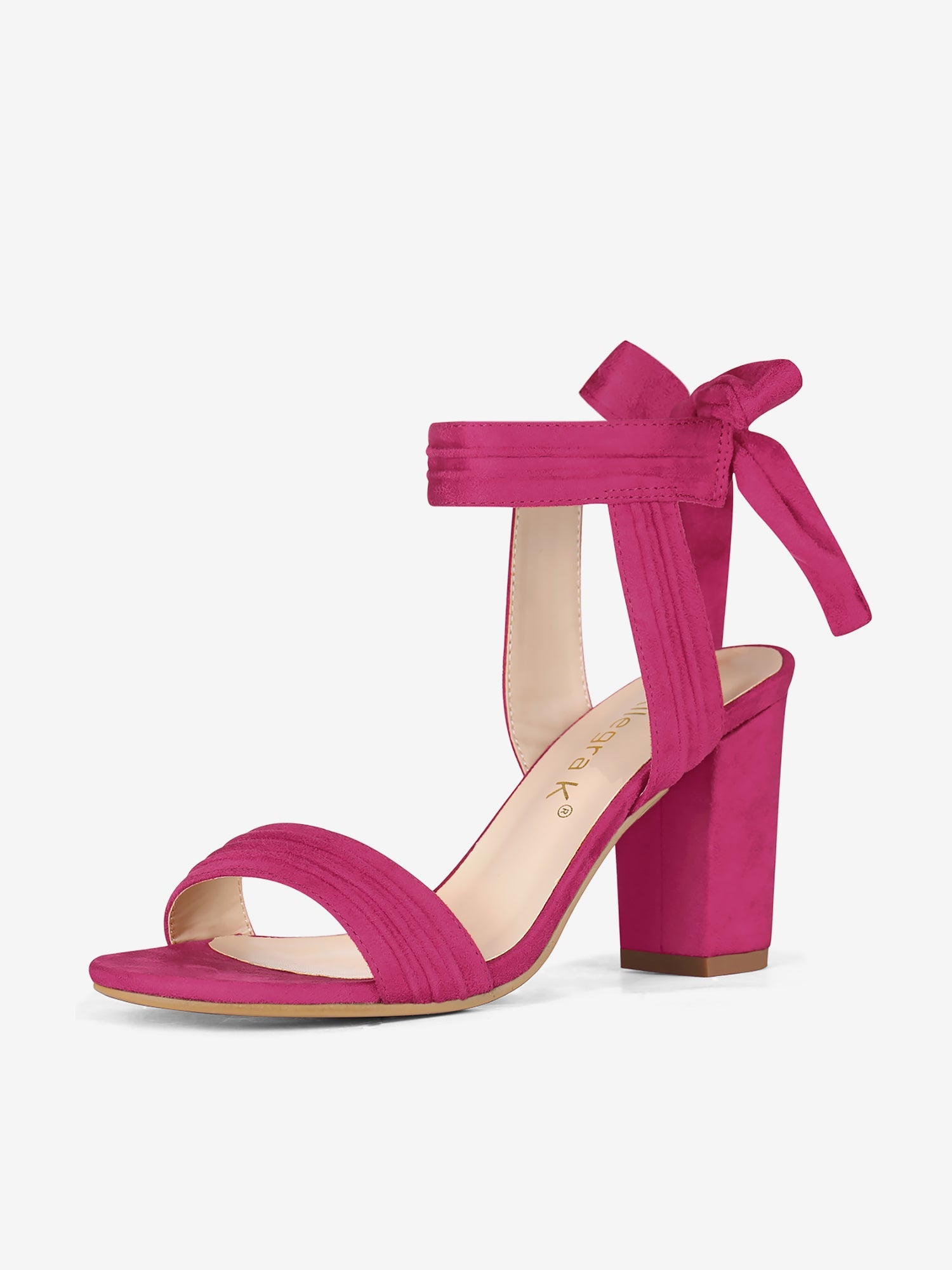 BLOCK HEEL PUMPS | OPEN TOE ANKLE STRAP WITH BOW DETAIL