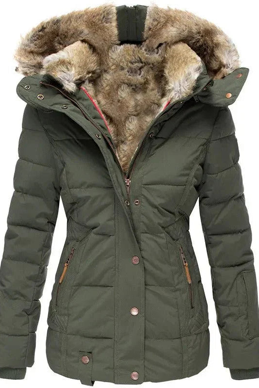 WOMEN’S PUFFER COAT | SLIM-FIT HOODED WINTER LOOK