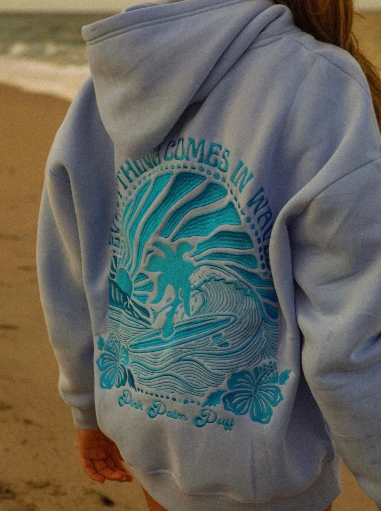 OVERSIZED HOODIE WITH SURF BACK PRINT