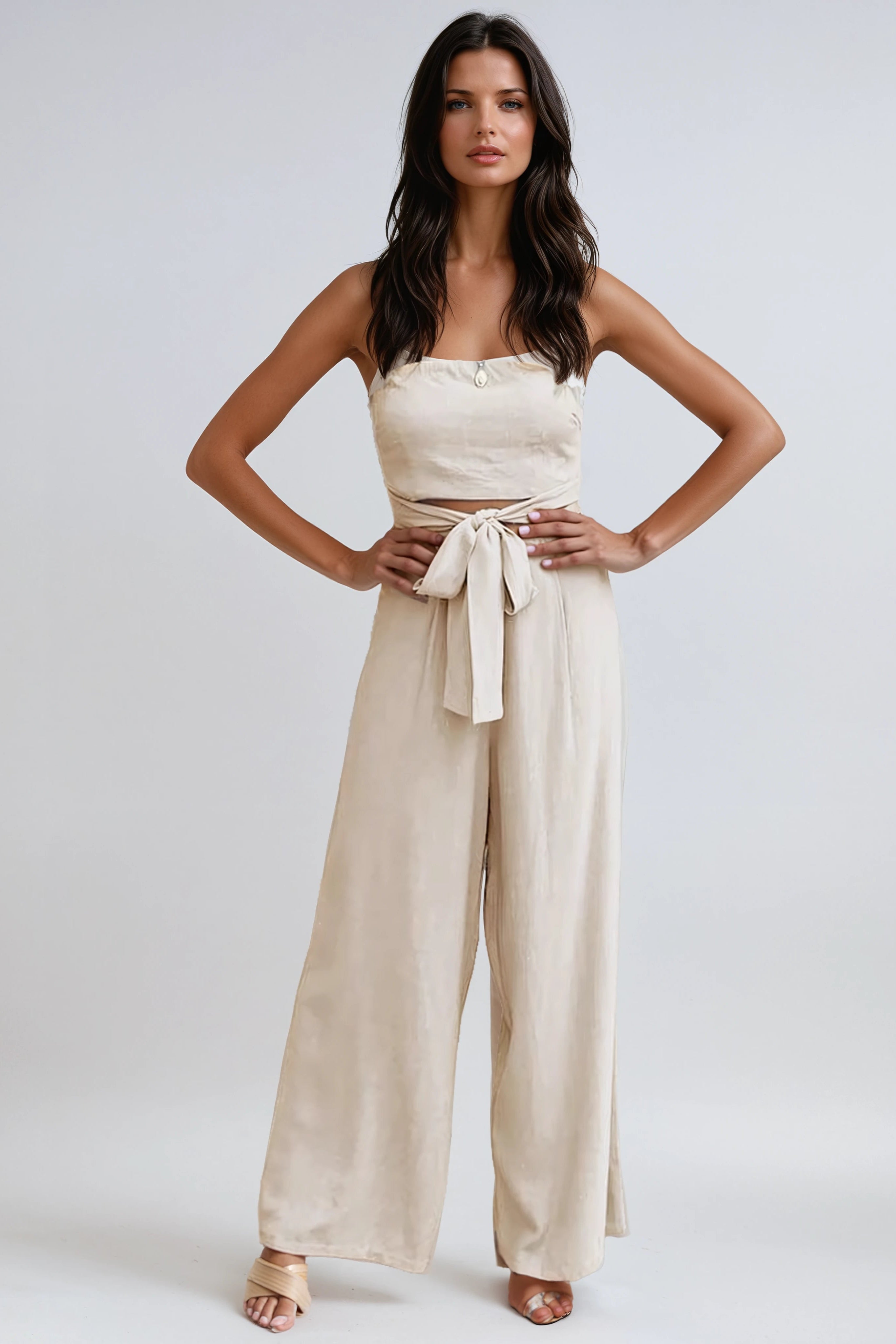 SUNSET CHIC | STRAPLESS BELTED JUMPSUIT