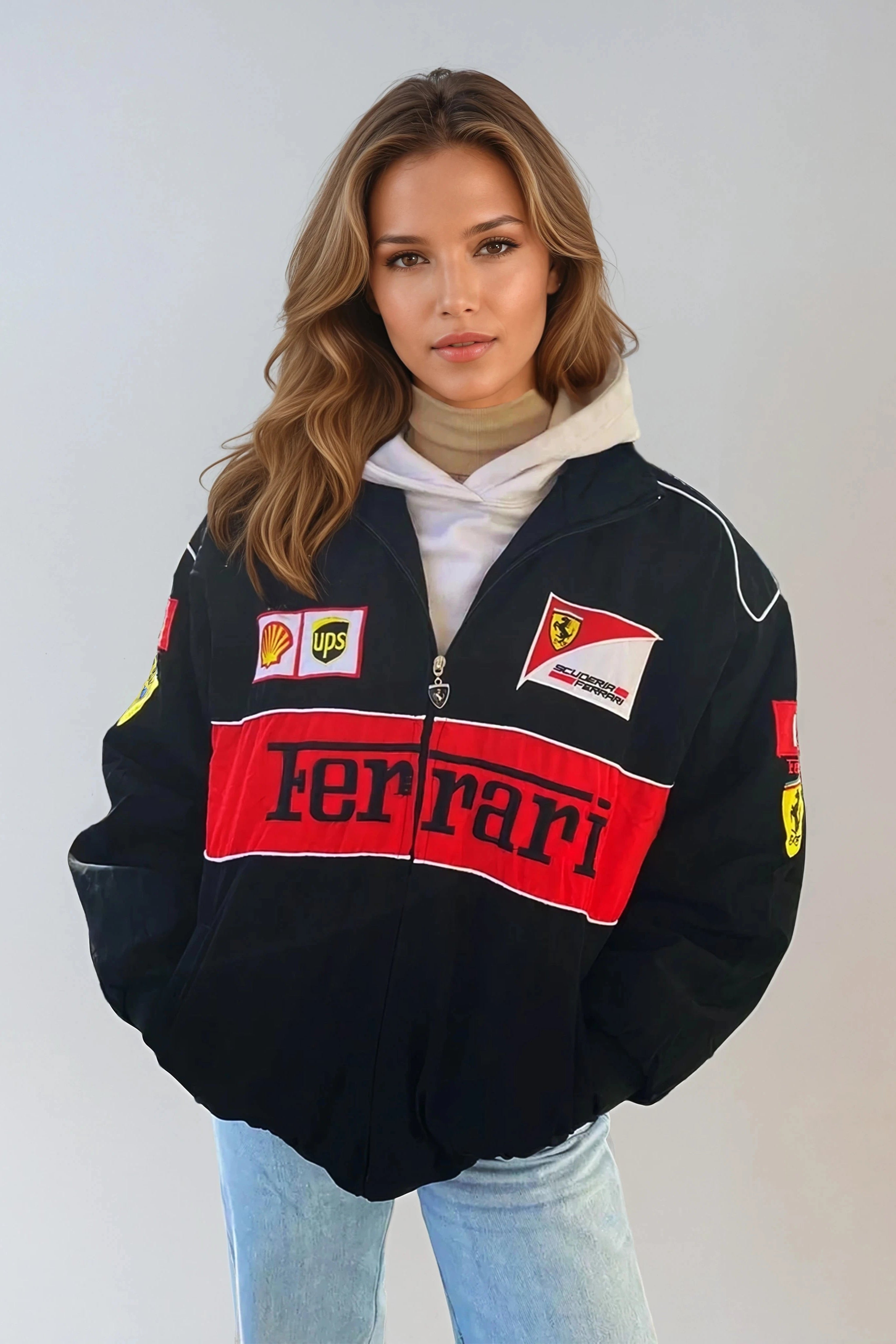 FERRARI RACING OVERSIZED BOMBER JACKET