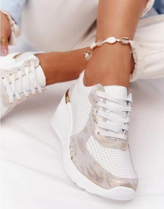SNEAKERS | COMFORT WEDGE SNEAKERS WITH METALLIC ACCENTS