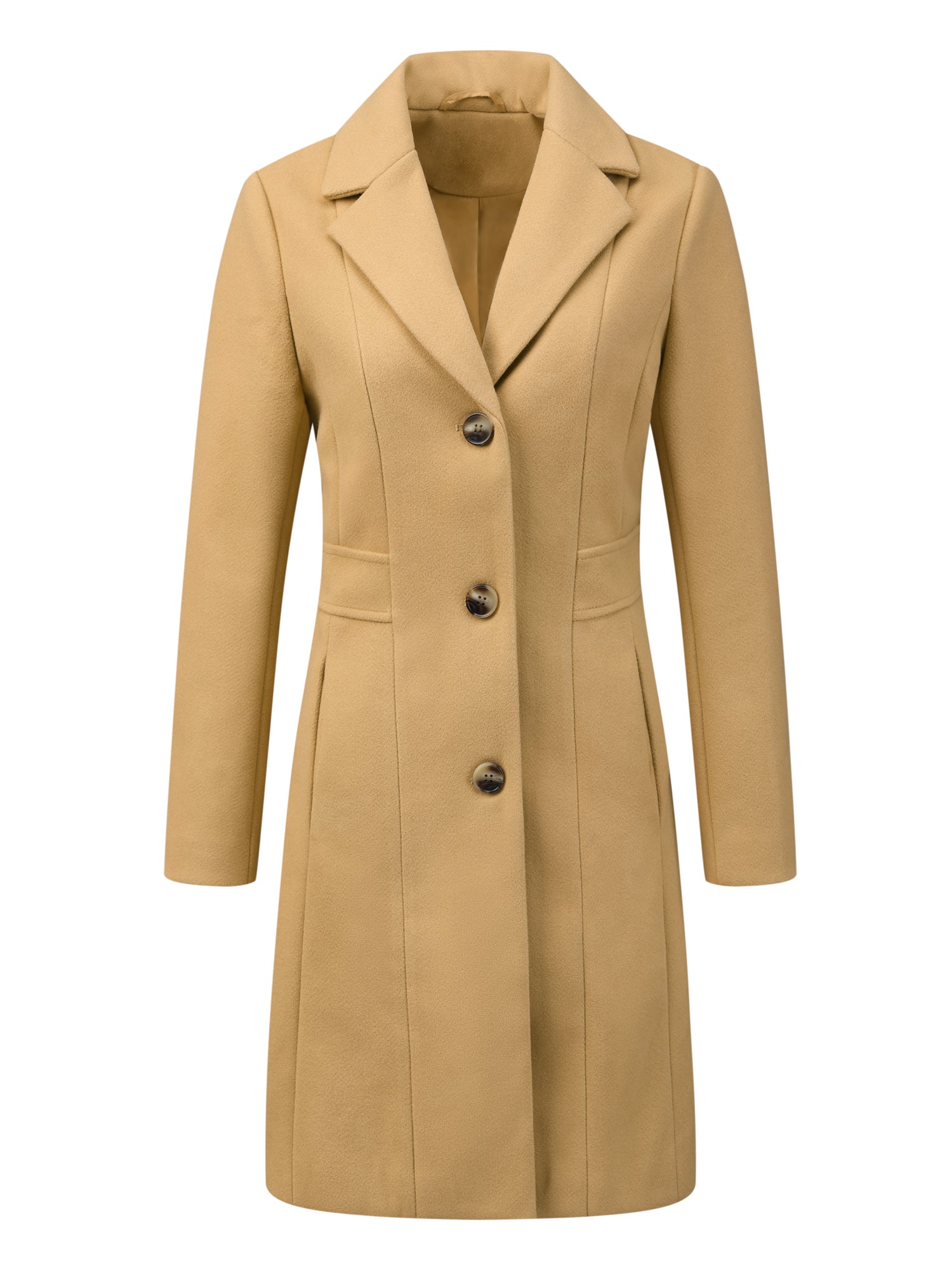 WOMEN’S WOOL COAT | LONG BUTTON WINTER JACKET