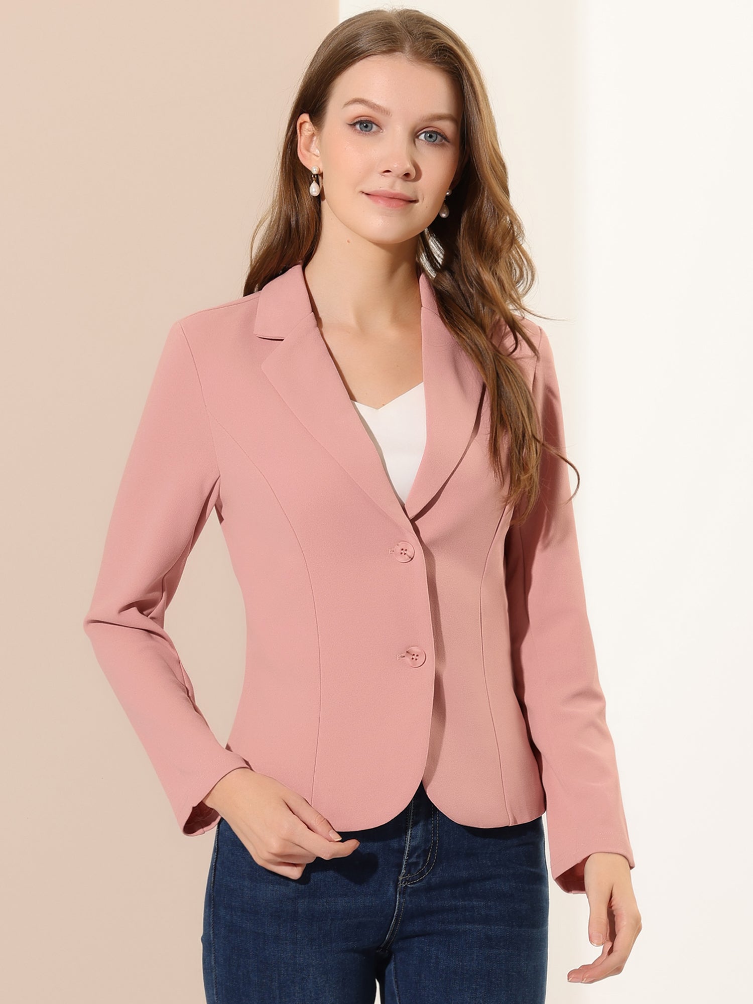 SINGLE-BREASTED STRETCH OFFICE BLAZER
