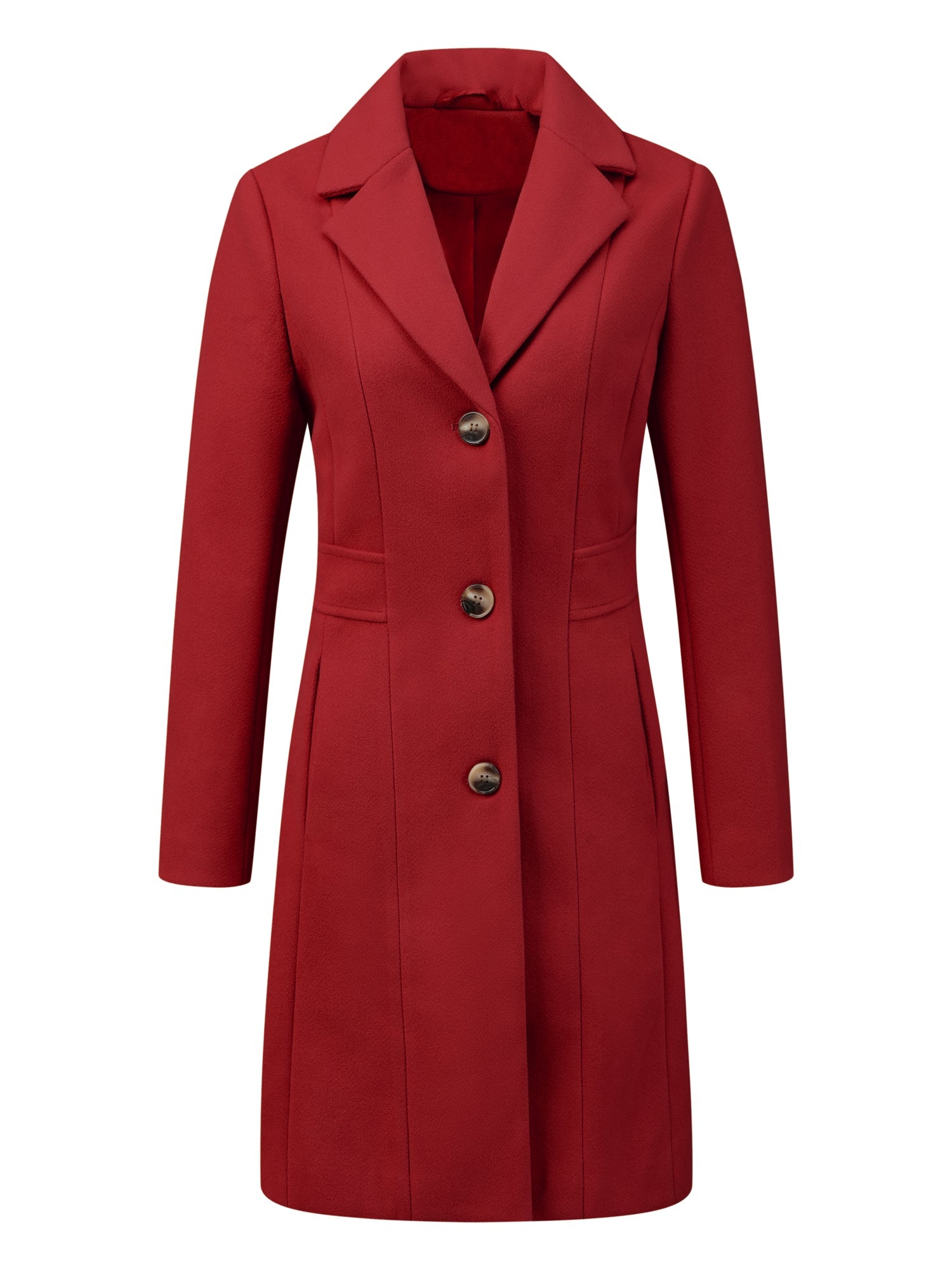 WOMEN’S WOOL COAT | LONG BUTTON WINTER JACKET