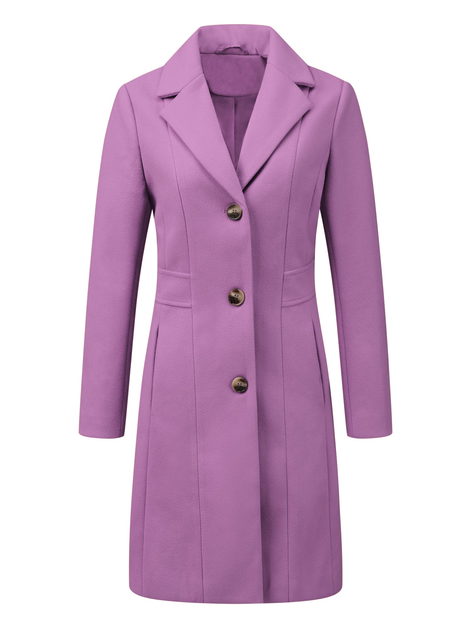 WOMEN’S WOOL COAT | LONG BUTTON WINTER JACKET