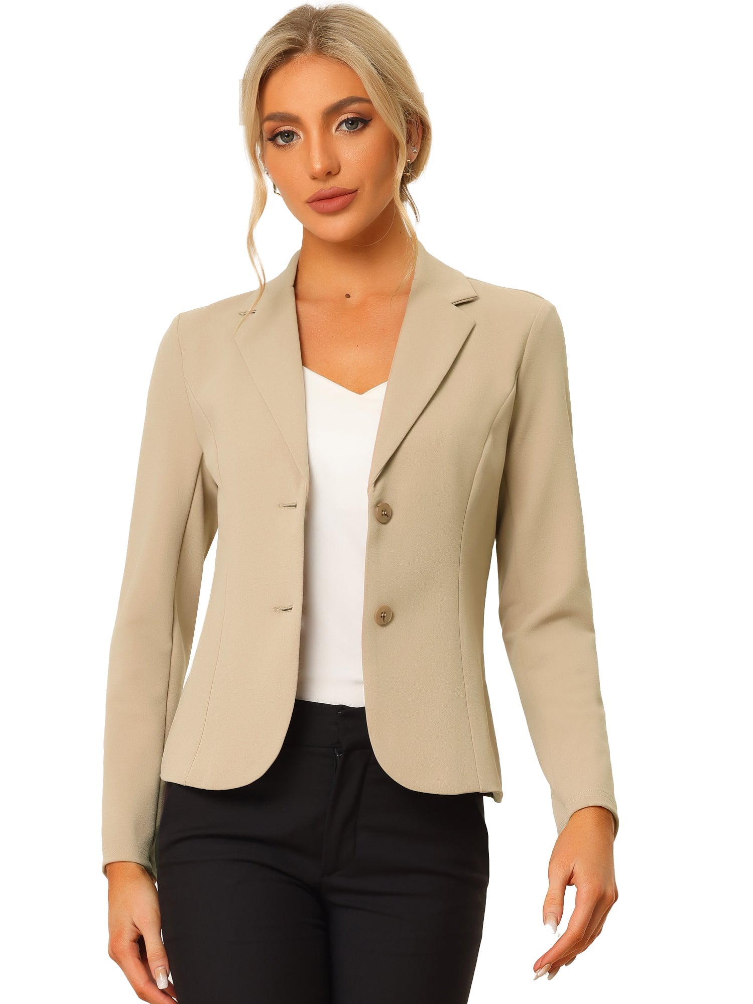 SINGLE-BREASTED STRETCH OFFICE BLAZER