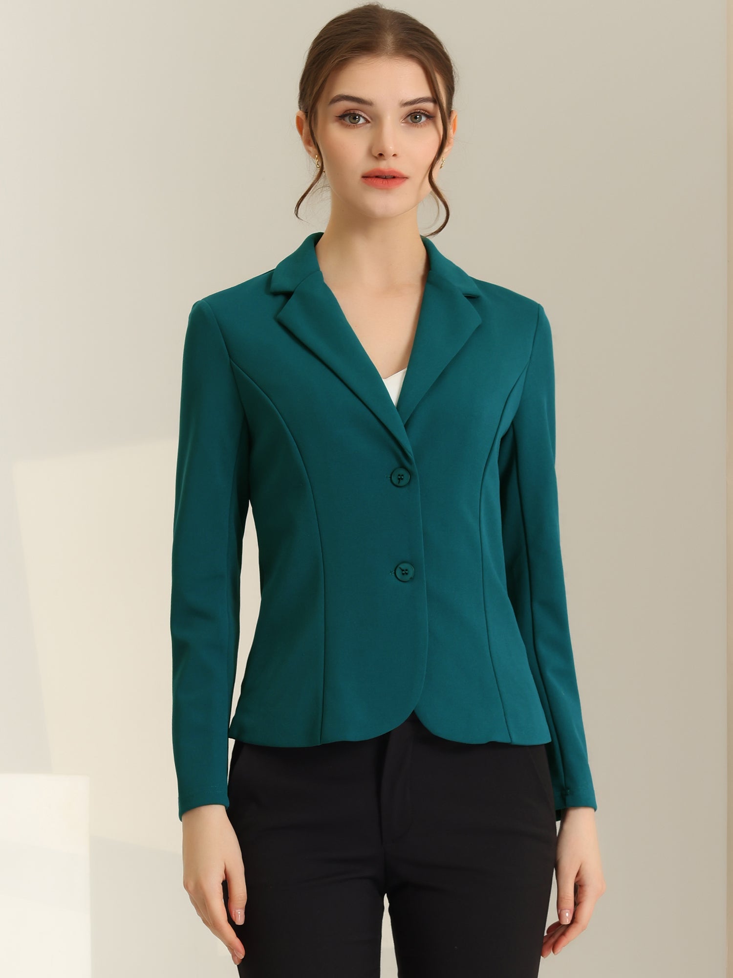 SINGLE-BREASTED STRETCH OFFICE BLAZER