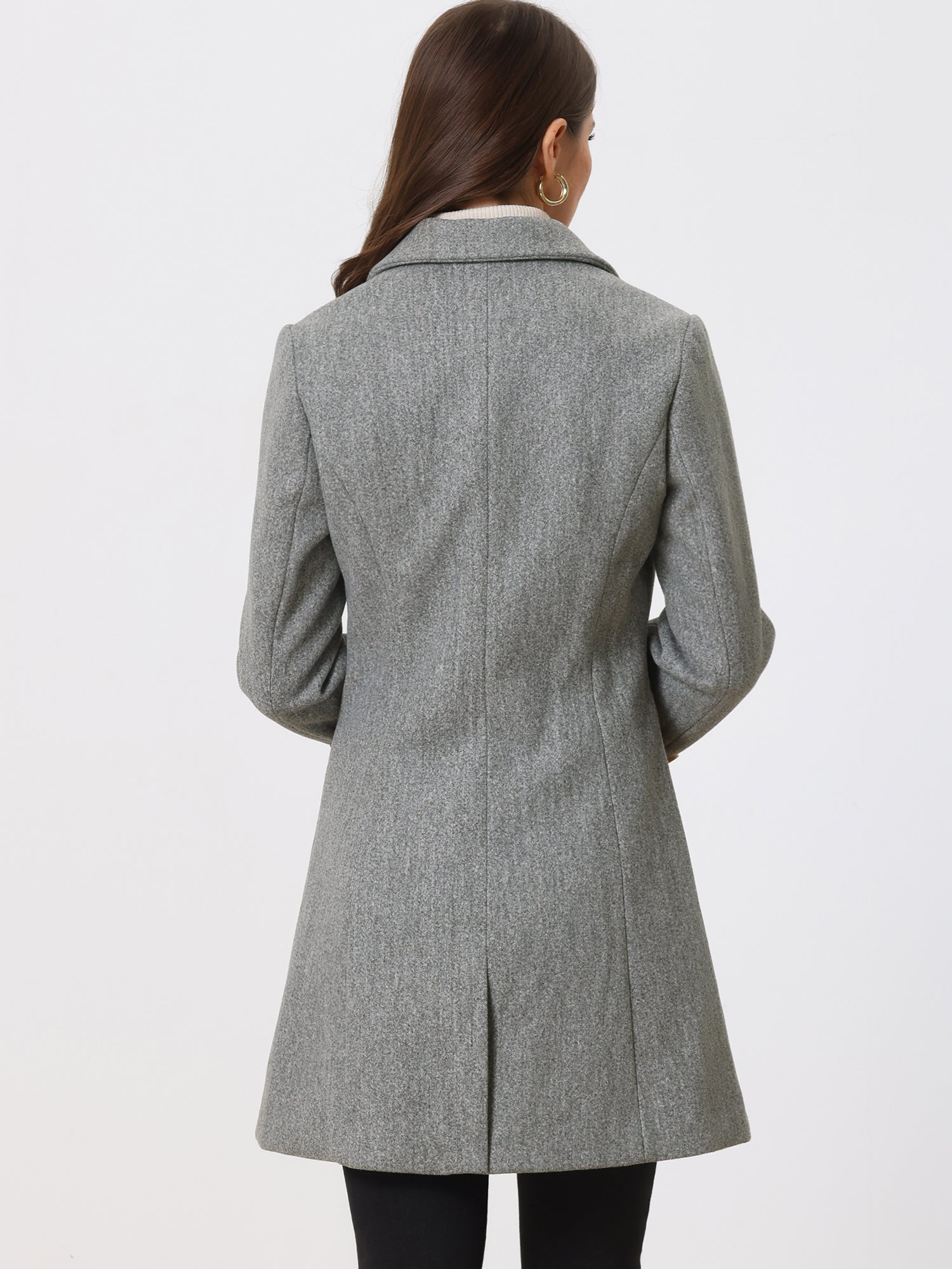 WOMEN’S WOOL COAT | LONG BUTTON WINTER JACKET