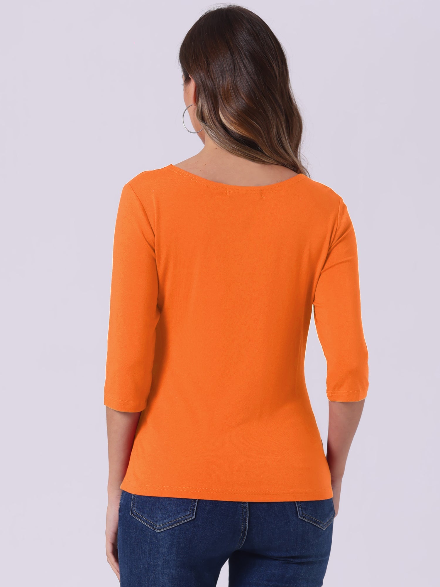ESSENTIAL EASE | 3/4 SLEEVE CREW NECK TOP