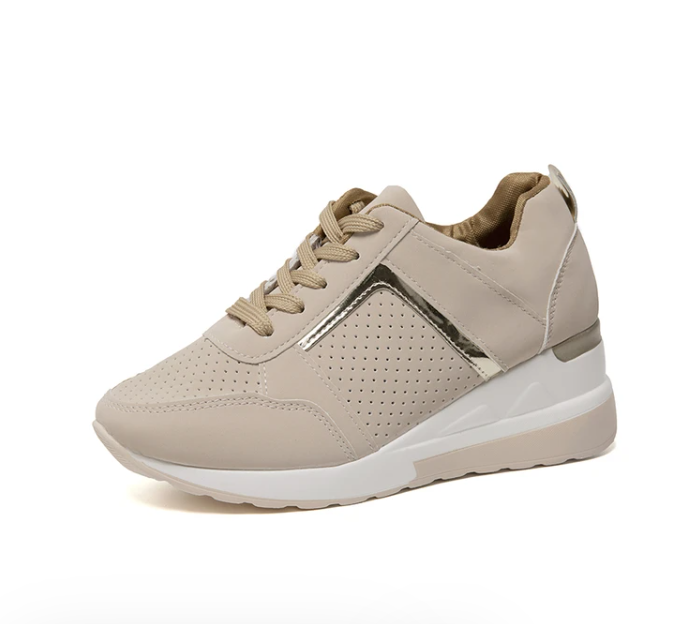 SNEAKERS | COMFORT WEDGE SNEAKERS WITH METALLIC ACCENTS