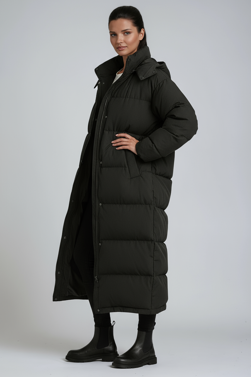 PUFFER COAT | BLACK MAXI WINTER JACKET